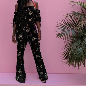 Black Kick Flare Jumpsuit